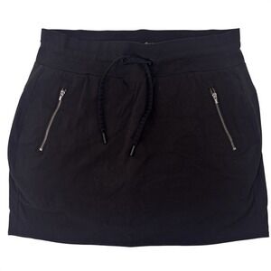 ATHLETA Womens Activewear Skirt Skort Black Sz 10 Pockets Drawstring Athleisure